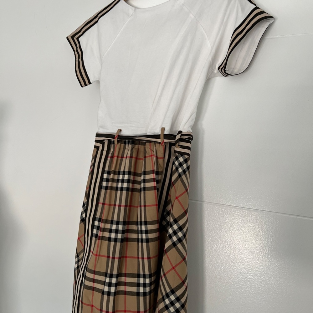 BURBERRY Nova Check Short Sleeve Midi Dress Everyday Sundress Party - Picture 3 of 10